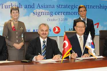Turkish Airlines and Asiana Airlines form code share agreement Published by Ozgur Tore Tuesday, 06 October 2009 Turkish Airlines has signed a new code share agreement with Asiana Airlines from South Korea as part of an expansion program....