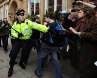 Fights at anti-fascist protest at Leeds Hundreds of anti-fascism protesters have gathered in a city centre to demonstrate against a planned protest by a far right-wing group. Minor scuffles broke out between police and protesters as...