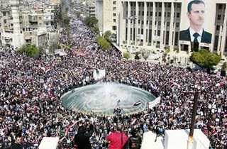Pro-Assad 2011 rally in Damascus