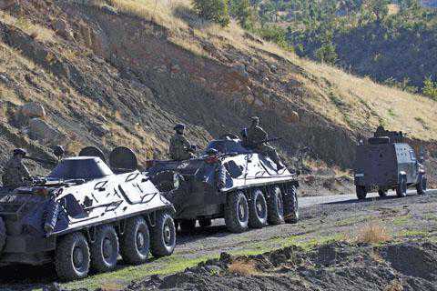 Dorian Jones | Istanbul, Turkey Turkish soldiers in armored vehicles patrol in Sirnak province on the Turkish-Iraqi border, October 21, 2011. Photo: Reuters Turkey’s recent military operations against the Kurdish...