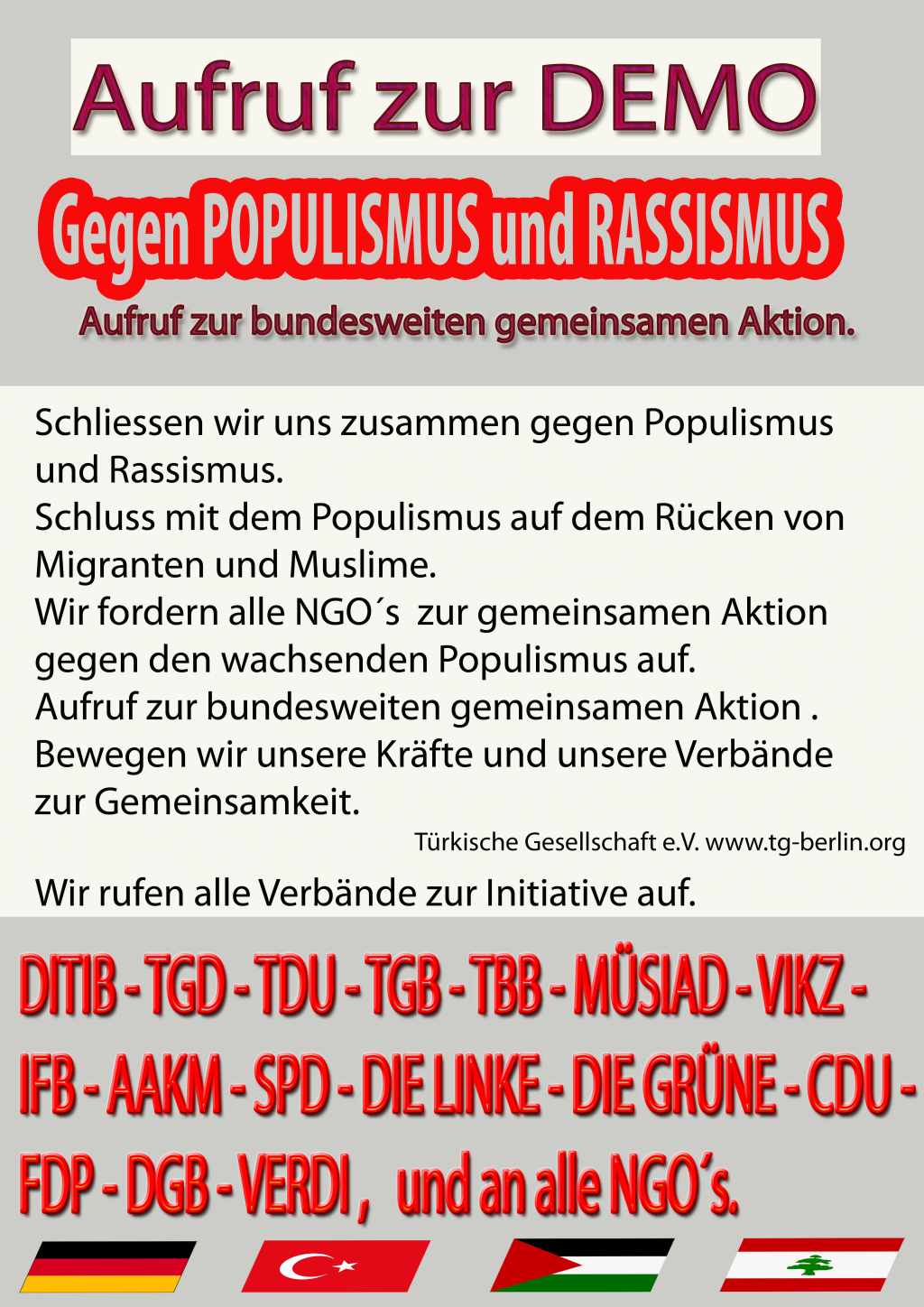 Gegen Populismus und Rassismus