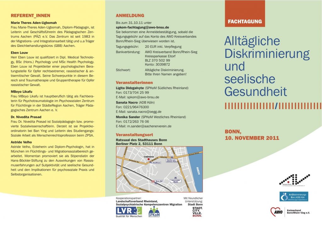 Fachtagung: Alltägliche Diskriminierung und seelische Gesundheit, Bonn 10.11.2011