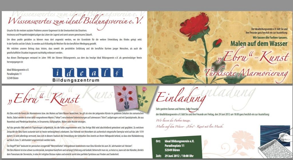 Einladung: „Ebru“-Kunst, 29.6.2012, 18.00 Uhr Düren