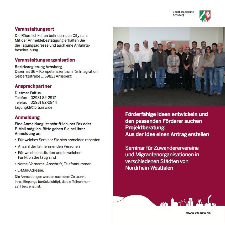 Projektförderung für Migrantenselbstorganisationen seitens der Bezirksregierung Arnsberg