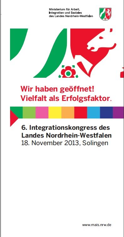 6. Integrationskongress des Landes Nordrhein-Westfalen 18. November 2013, Solingen
