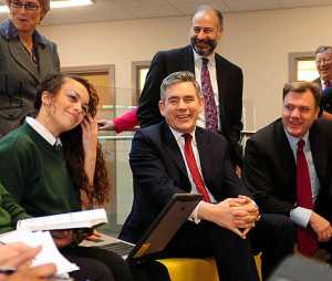 British Prime Minister Gordon Brown visits Leeds