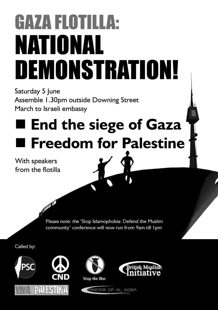 GAZA FLOTILLA: NATIONAL DEMONSTRATION IN UK!