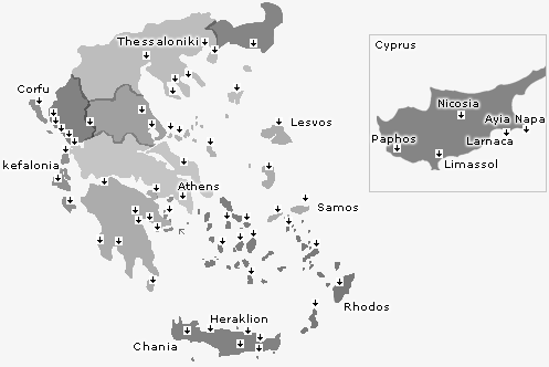 map of greece cyprus