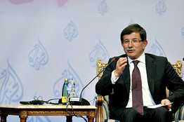 Turkish Foreign Minister Ahmet Davutoglu talks during a book signing in Doha on Oct. 19. Turkish Foreign Minister Ahmet Davutoglu talks during a book signing in Doha on Oct. 19.