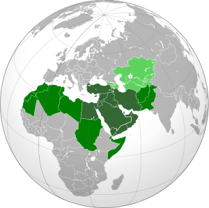 Greater Middle East orthographic projection