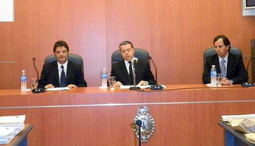 Judge Norberto Oyarbide (center) with other judicial panelists Judge Norberto Oyarbide (center) with other judicial panelists