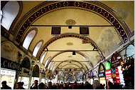 14iht-m14-turkey-bazaar-1-articleInline A view from Kalpakcilar Street inside the Grand Bazaar. Built in 1461, it remains a center of commerce, but it needs structural repairs.