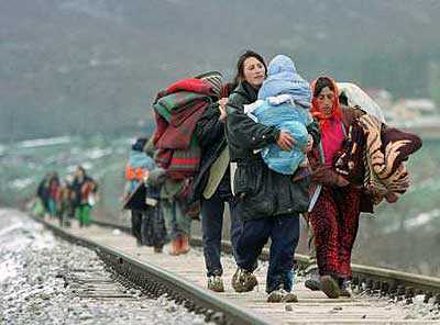 Refugees on the move.