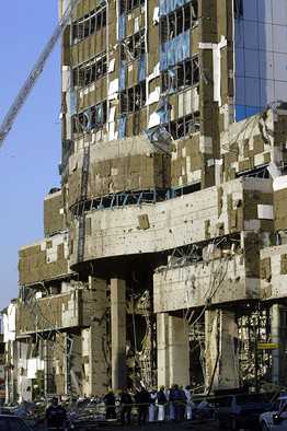     Mustafa Ozer/AFP/Getty Images     The HSBC building in Istanbul after a terrorist attack in November 2003. 