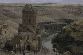 The Church of Tigran Honents at Ani is seen in the Turkey-Armenia border province of Kars, Turkey. Burhan Ozbilici / AP  Read more: 
