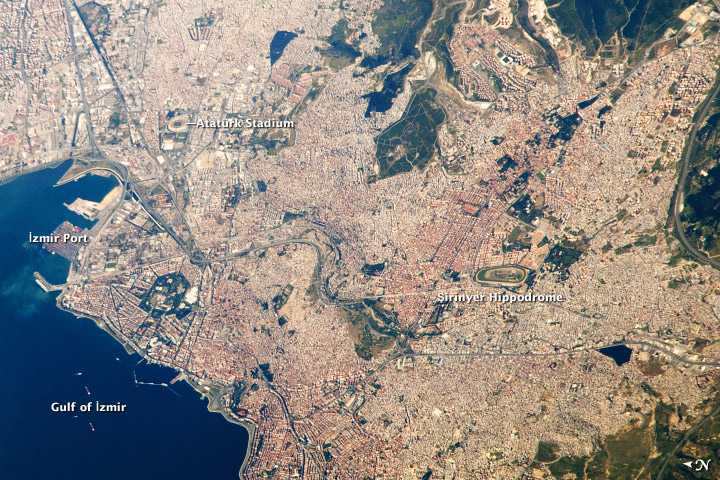 A view Of Izmir, Turkey From Space