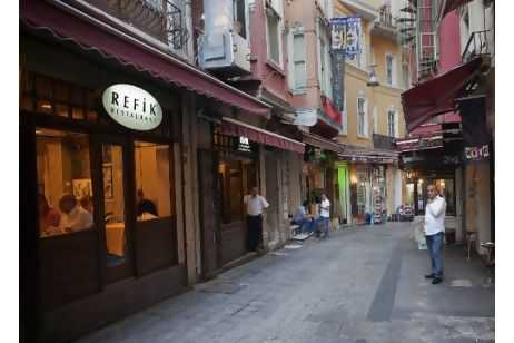 Tables have been cleared in Istanbul’s Beyoglu nightlife district, and business is down