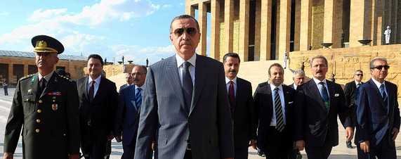 Prime Minister Recep Tayyip Erdogan and members of his new cabinet visiting the mausoleum of Ataturk, the founder of modern Turkey, in July.