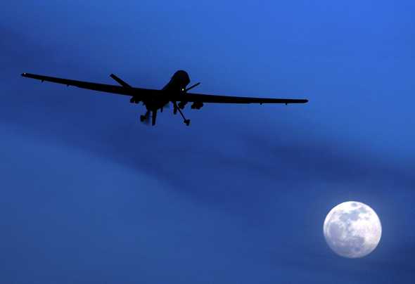 The U.S. military has flown unarmed Predator drones, similar to the armed version seen above, from Iraqi bases and shared the planes’ surveillance video with Turkey. (AP Photo/Kirsty Wigglesworth)