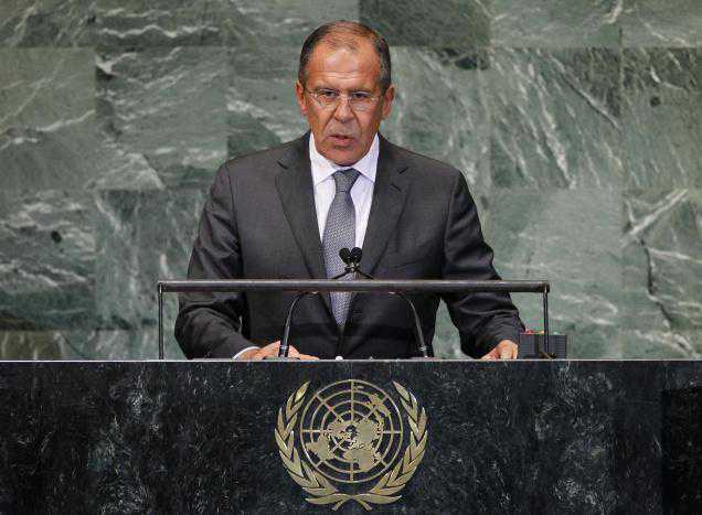 AP In this September 28, 2012 photo, Sergey Lavrov, Foreign Minister of Russia, addresses U.N. General Assembly. He has said that Moscow had helped American experts to establish contact with Syria on the subject of chemical weapons. 