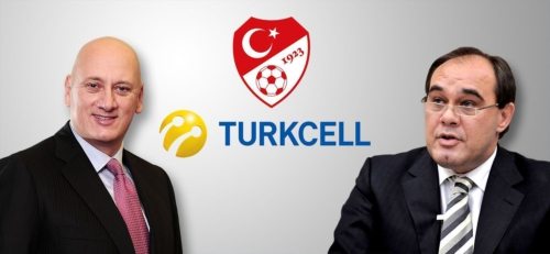 Turkcell CEO Sureyya Ciliv together with the President of Turkish Football Federation Yildirim Demiroren