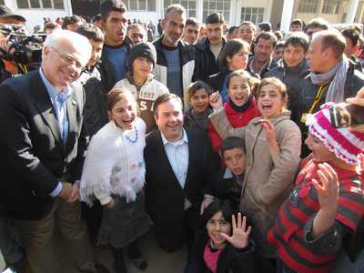 Dechert in Turkey. Mississauga-Erindale MP Bob Dechert (left) and Minister of Citizenship and Immigration Jason Kenney visit a Syrian refugee camp in Turkey. Supplied photo