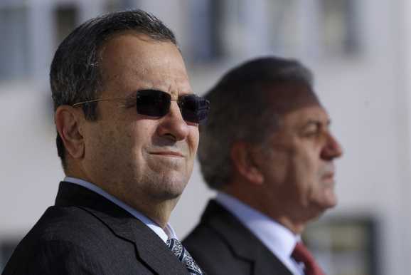 Israeli Defense Minister Ehud Barak (L) and his Greek counterpart, Dimitris Avramopoulos, watch a military parade at the Defense Ministry in Athens, Jan. 10, 2012. (photo by REUTERS/Yiorgos Karahalis ) Read more: https://www.al-monitor.com/originals/2013/03/israel-turkey-greece-relations-improve-gas-cooperation.html#ixzz2O9qvK1BW