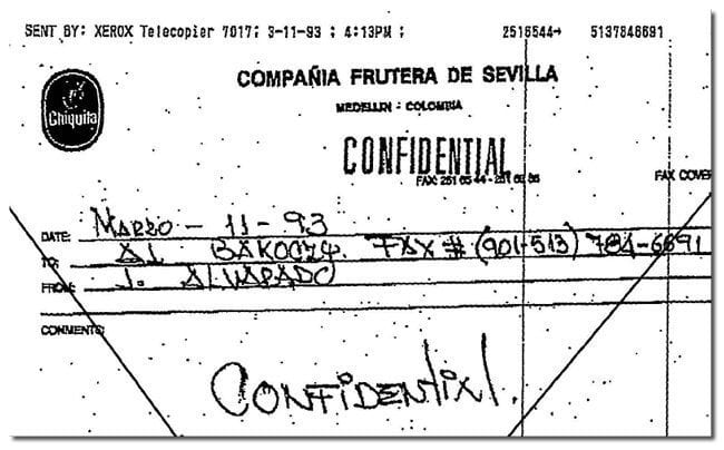 RESEARCH DOCUMENT : Chiquita Papers Document over $800,000 in Payments to Colombian Guerrillas