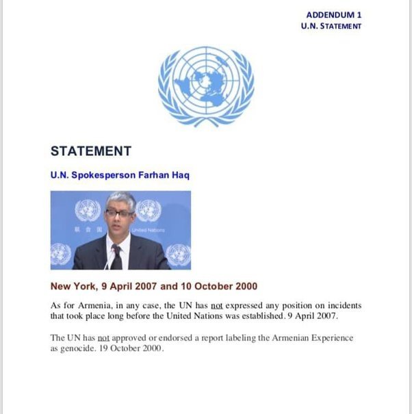 UN recognition of Armenian genocide (Whitaker Report)