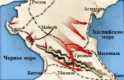 Вторая мировая-карта кавказ