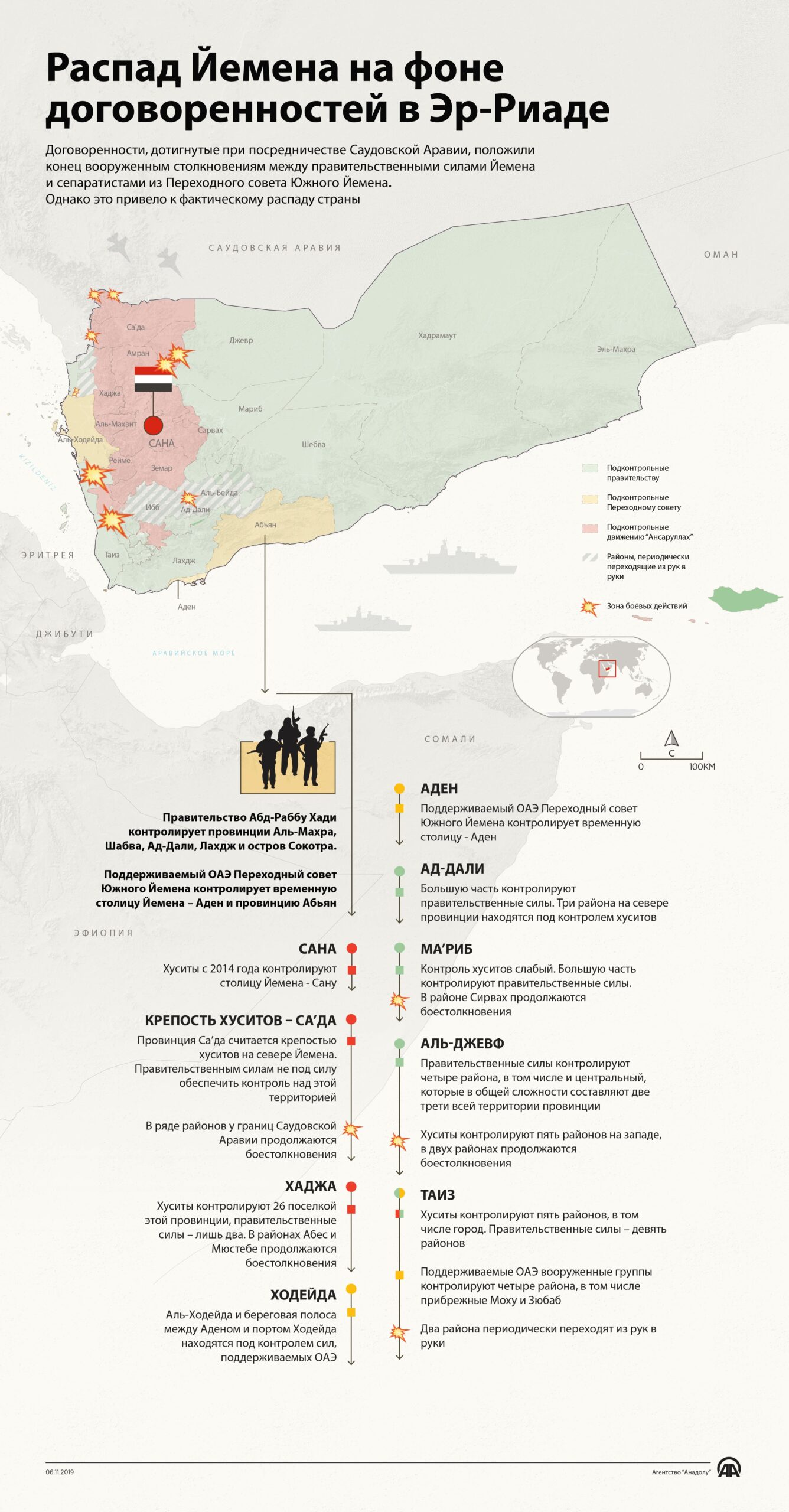 Распад Йемена на фоне договоренностей в Эр-Риаде соглашения