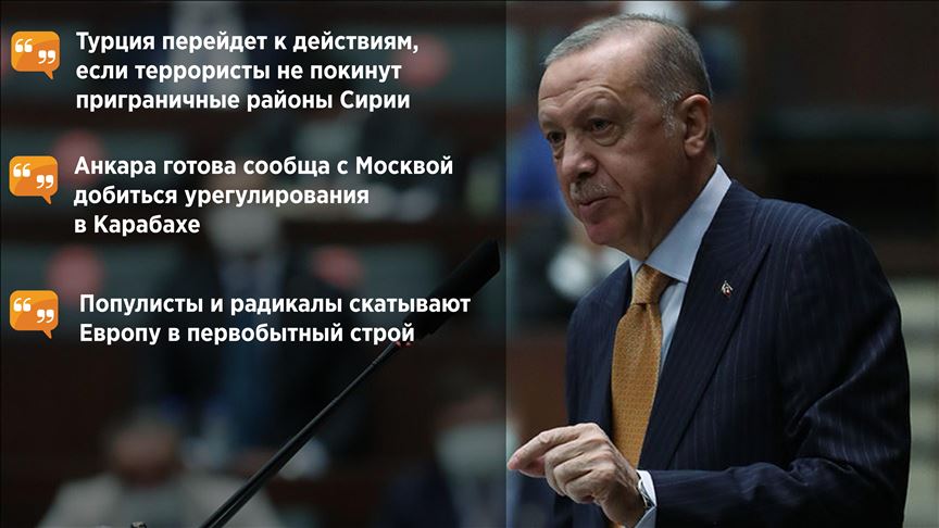 Президент Турции выступил на заседании парламентской фракции правящей Партии справедливости и развития