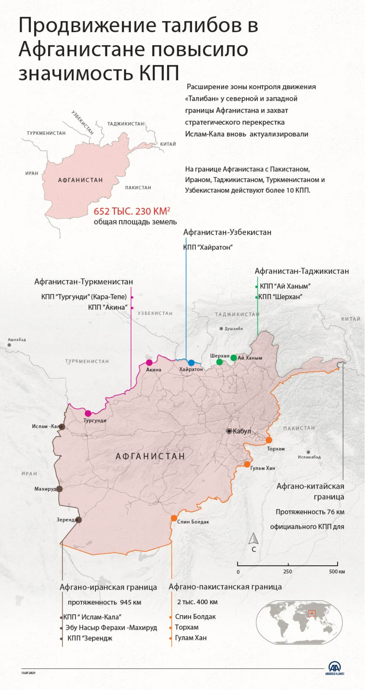 Продвижение талибов в Афганистане увеличило значимость КПП