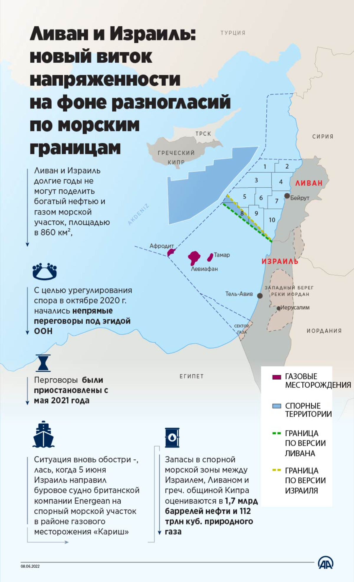 Ливан и Израиль: новый виток напряженности на фоне разногласий по морским границам