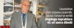 Cumhurbaşkanı Abdullah Gül'ün heyetinde yer alan doğup büyüdüğü, ancak Türkiye lehine casusluktan idam cezasına çarptırıldıktan sonra Türkiye'ye verilen BİSAV Başkanı 91 yaşındaki Osman Kılıç, 46 yıl sonra memleketini görmenin heyecanını yaşadı.Cumhurbaşkanı Gül'ün Bulgaristan ziyaretine katılan heyette bulunan Kılıç'ın yaşam öyküsünü heyet üyeleri, Gül'ün bugün milletvekilleri, akademisyenler ve gazetecilerle yaptığı sohbet toplantısında öğrenme fırsatını yakaladı. - osman kilic
