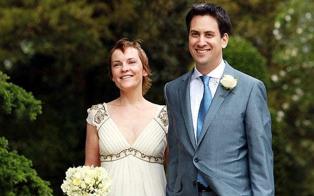 Justine Thornton and Ed Miliband on their wedding day