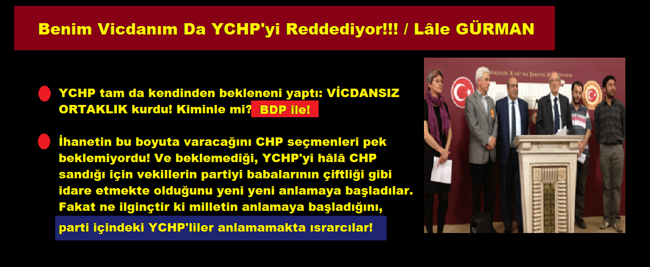 Benim Vicdanım Da YCHP’yi Reddediyor!!! / Lâle GÜRMAN