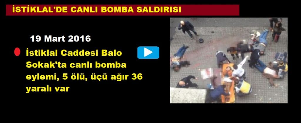 İstiklal Caddesi’nde canlı bomba saldırısı!