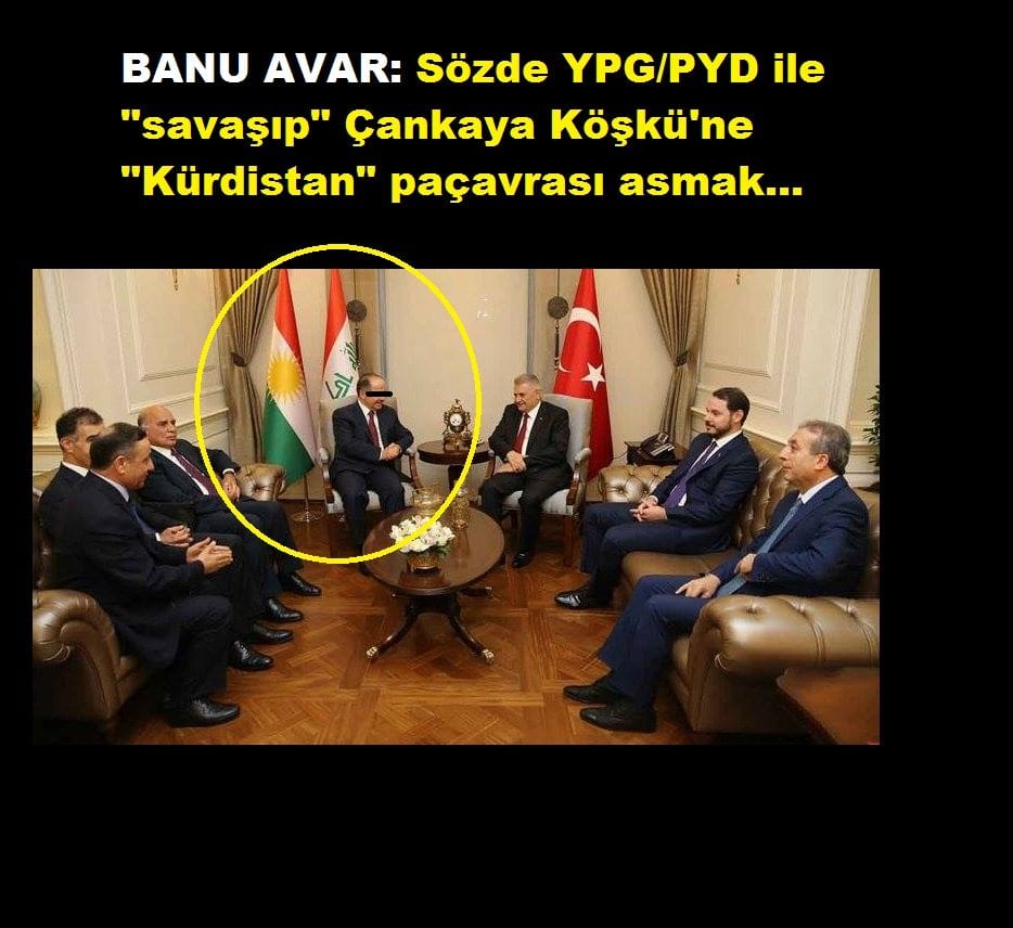 Sözde YPG/PYD ile “savaşıp” Çankaya Köşkü’ne “Kürdistan” paçavrası asmak…