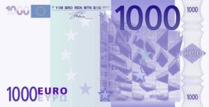 1000 Euro - 3 EURO FRONT