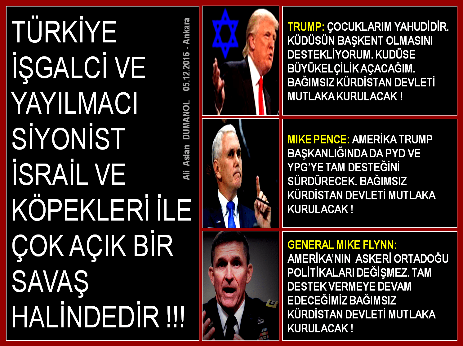 Mike Pence, Barzani’yi Arayarak Siyonizme ve Dandikistan’a (sözde kürdistan!) Olan Bağlılıklarını Bildirdi !!!