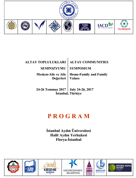 SEMPOZYUM DUYURUSU : Altay Toplulukları Sempozyumu Programı ///  24-26.07.2017 /// İSTANBUL