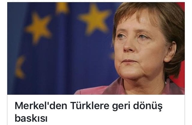 Merkel’den Türklere geri dönüş baskısı
