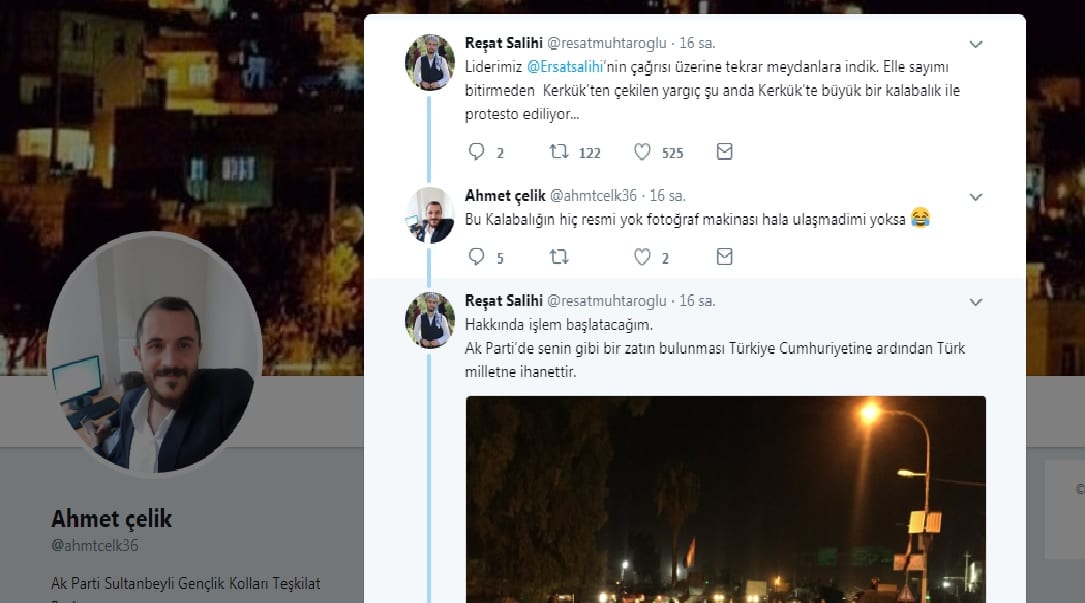 Ak Parti Sultanbeyli Gençlik Kolları başkanı Ahmet Çelik, sosyal medya hesabından Kerkük Türkmenleri ile resmen alay etti. - Adsız 4