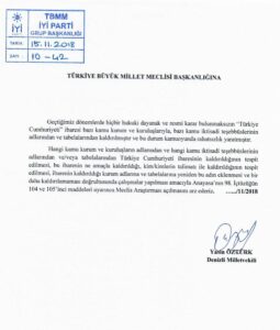 HDP ve MHP mecliste tek bir noktada birleşti. İYİ Parti'nin Türkiye Cumhuriyeti tabelalarının kaldırılmasıyla ilgili verdiği  önerge  AKP'nin ret, MHP ve HDP'nin çekimser oylarıyla kabul edilmedi. - Turkıshnews1