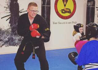 Gavin Eastham practicing martial arts