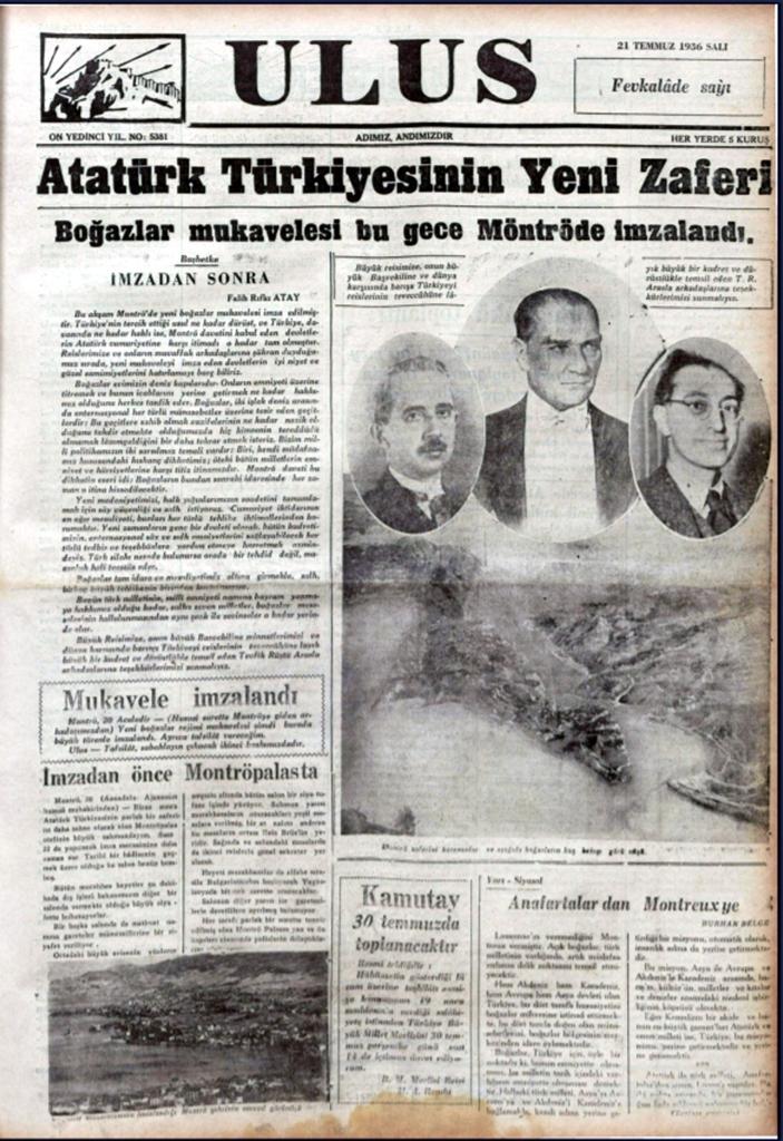Sizin için 20 Temmuz 1936'da imzalanan Montrö Boğazlar Sözleşmesi sonrası yayınlanan Türk gazetelerini derledik. - IMG 20200217 WA0016