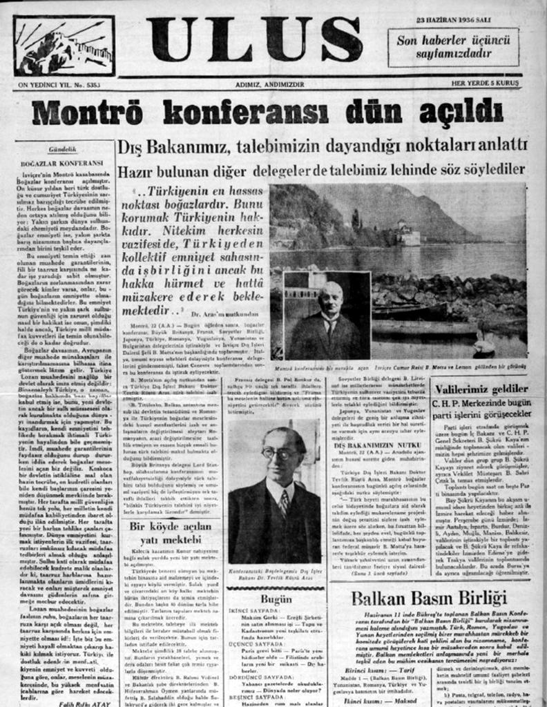 Sizin için 20 Temmuz 1936'da imzalanan Montrö Boğazlar Sözleşmesi sonrası yayınlanan Türk gazetelerini derledik. - IMG 20200217 WA0018