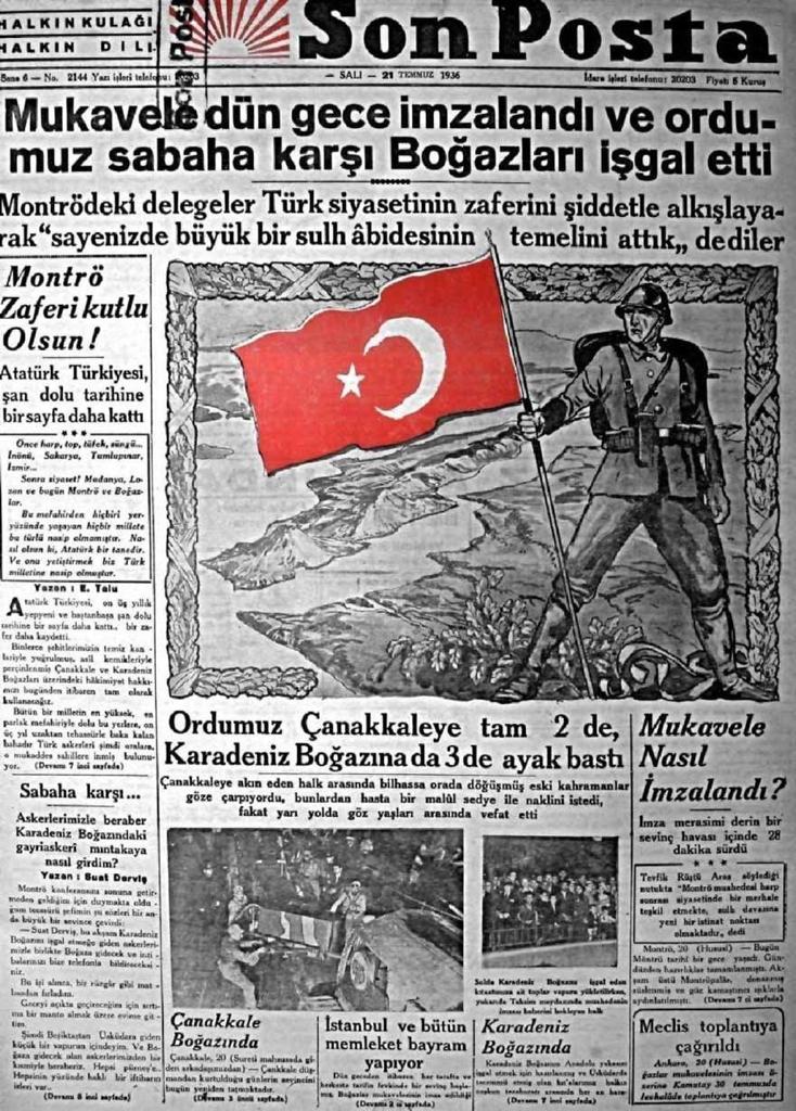 Sizin için 20 Temmuz 1936'da imzalanan Montrö Boğazlar Sözleşmesi sonrası yayınlanan Türk gazetelerini derledik. - IMG 20200217 WA0023