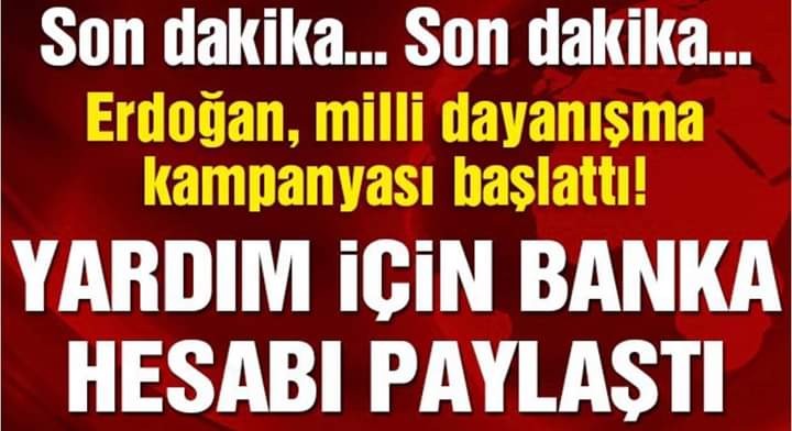 <p>Bütün devletler vatandaşına para veriyor.
Bizimki ise parayı halktan topluyor⁉️
Nerede o çok zengin yandaşlarınız❓❓❓❓
Her biri bağışlasın bakalım 100 er milyon dolar❗️
Gemicikleriniz 1 ay halk için yüzsün❗️
O Suriyeliler için harcadığınız 40 milyar gibi şimdide Türk halkı için harcayın❗️
Diyanet bütçesinin 4 te 3 nü bu hesaba aktaralım❗️
Sayi şu ihtiyat akçesi ne oldu❓❓❓
Hani Kanal İstanbul için bulduğunuz cebinizden çıkmayacak 75 milyara ne oldu❓
Neden halk için bu kaynaklar kullanılmıyor❓
Ensar‼️
Türgev⁉️
Kızılay‼️
İHH ... vs nerede❓❓❓❓
Hep gözünüz halkın cebinde❗️
Kendi ceplerinizde değil‼️
Bu kampanya ya Erdoğan ailesi kaç milyon dolar bağışladı❓❓❓❓
Ya TÜRGEV❓
Ya ENSAR vakfı❓
Ya AKP li belediyeler ❓
Umreciler ve Hacca gidecekler hac paralarını bağışladı mı❓
Cami gardımlaşma dernekleri ve tarikatlar kaç milyon doşar bağışladı❓
Yeter artık çıkarın halkın cebinden ellerinizi‼️</p> - FB IMG 1585599633348